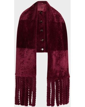 Burberry Lamb Shearling Single-Breasted Jacket - Red