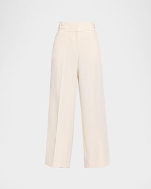 Tahari Pintuck Straight-Leg Pants - Natural
