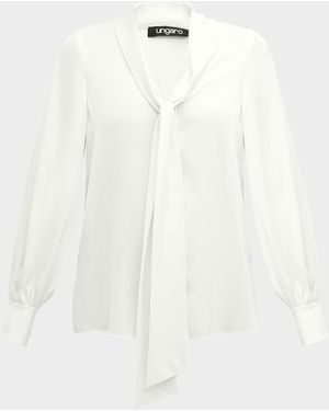Emanuel Ungaro Ella Tie-Neck Silk Blouse - Black