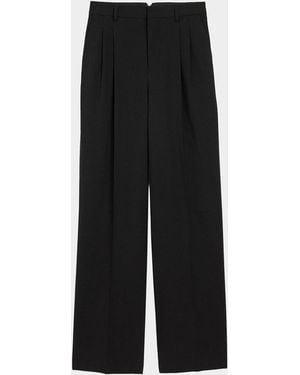 Ami Paris Zuit Wool Two-Pleat Pants - Black