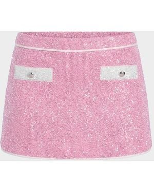 retroféte Roxee Sequin Knit Mini Skirt - Pink