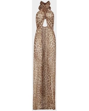 Ramy Brook Aari Leopard Convertible Coverup Maxi Dress - Natural