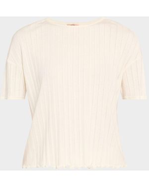 Eberjey Pointelle Short-Sleeve Tee - Natural