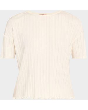 Eberjey Pointelle Short-Sleeve Tee - Natural
