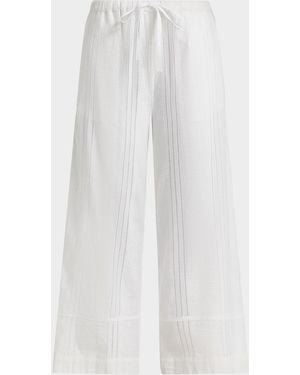 lemlem Desta Cotton Drawstring Pants - White