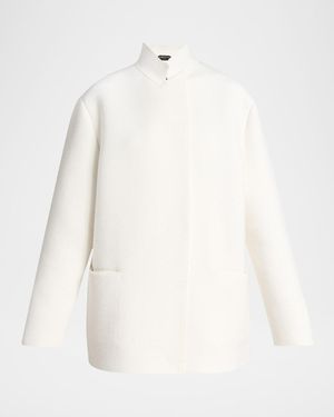 Tom Ford Wool-Cashmere Knit Jacket - White