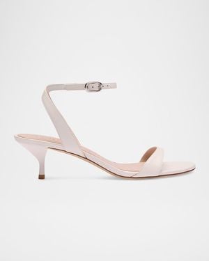 Stuart Weitzman 50Mm Kellie Leather Ankle-Strap Sandals - White