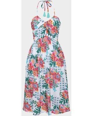 La Blanca Riviera Halter Mid-Calf Sun Dress Coverup - White