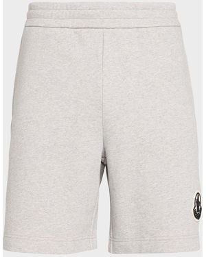 Moncler Apos;S Rubber-Logo Cotton Sweatshorts - White