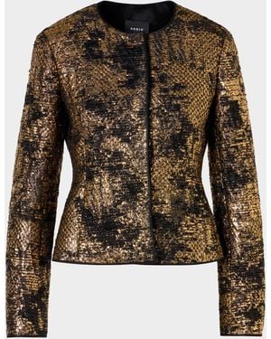 Akris Kelis Metallic Jacquard Jacket - Black