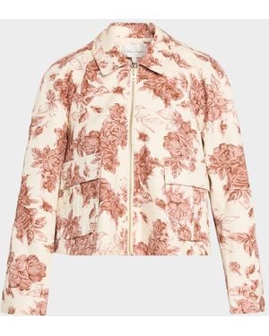 Cara Cara Andrew Floral Denim Shirt Jacket - Pink