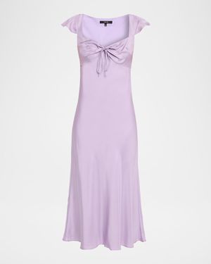 Toccin Marcella Bias-Cut Silk Slip Dress - Purple