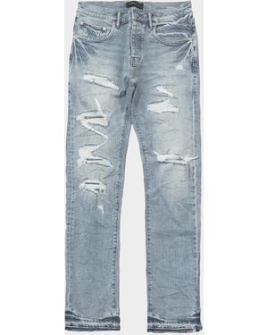 Purple Layered Distressed Jeans - Blue