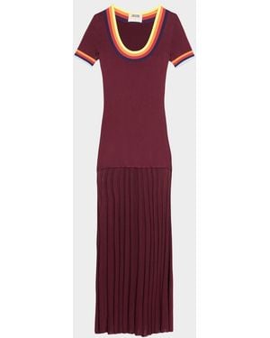 Christopher John Rogers Saucer Neck Short-Sleeve Maxi Dress - Purple