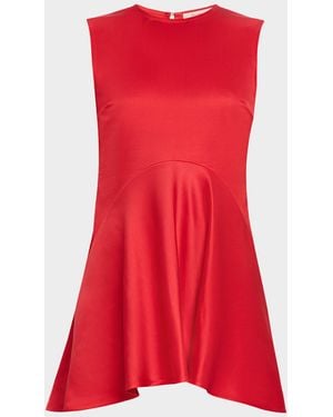 JW Anderson Sleeveless High-Low Peplum Top - Red