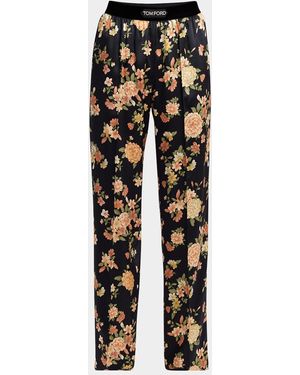 ショートパンツ [TOMFORD] Floral-Print Pajama Trousers Cl ACID FLORAL SILK PAJAMA PANTS | Tom Ford Fashion
