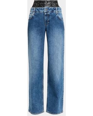 Jonathan Simkhai Kove Double-Waist Wide-Leg Jeans - Blue