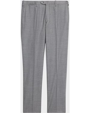 Kiton Apos;S Wool Twill Flat-Front Pants - Gray