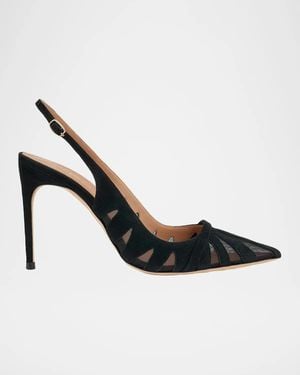 Malone Souliers Schiffer 90Mm Slingback Pumps - Metallic