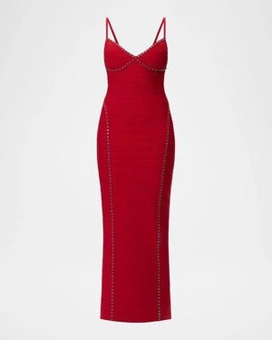 Hervé Léger Daniella Embellished Bandage Gown - Red