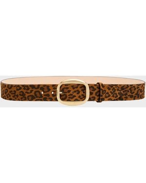 Isabel Marant Dara Leopard-Print Suede Belt - Brown