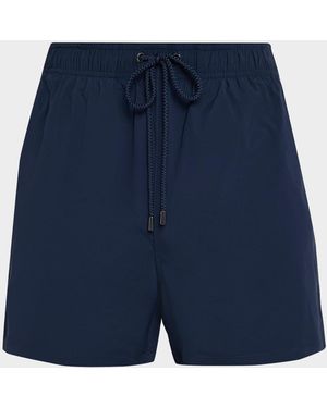 Bugatchi Apos;S Cruz Mid-Length Swim Trunks - Blue