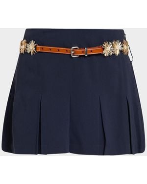 Cinq À Sept Aanya Sunflare Embellished Skort - Blue