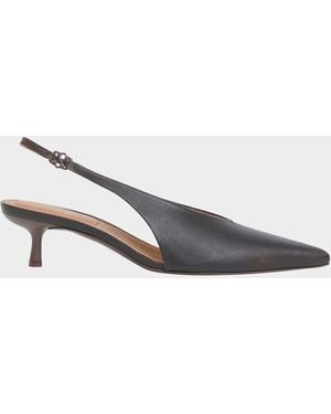 Jonathan Simkhai Sylvie Slingback Kitten-Heel Pumps - Metallic