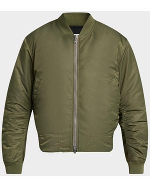 Bottega Veneta Apos;S Intrecciato-Patch Nylon Bomber Jacket - Green