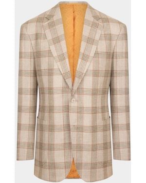 Stefano Ricci Apos;S Wool Overplaid Single-Breasted Sport Coat - Natural