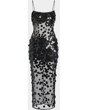 retroféte Mischa Sequin-Embellished Sleeveless Midi Dress - White