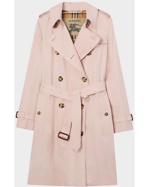 Burberry Kensington Belted Double-Breasted Trench Coat - Pink