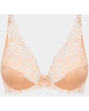 Lise Charmel Splendeur Soie Embroidered Triangle Bra - Natural