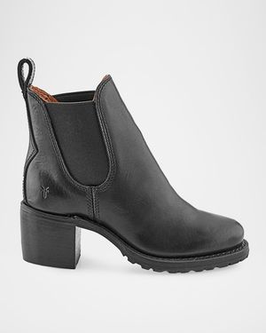 Frye Sabrina Leather Chelsea Boots - Black