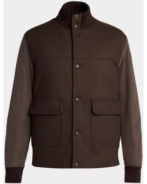 Moncler Apos;S Urvalis Hybrid Down Blouson Jacket - Brown