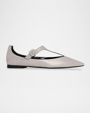 Pierre Hardy Eddie Patent Leather Mary Jane Flats - Metallic