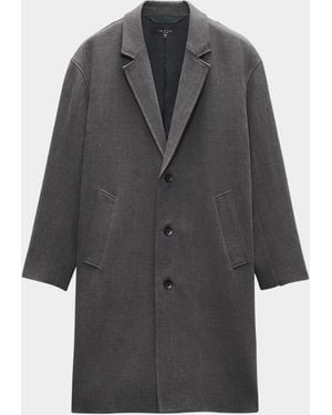 Rag & Bone Lance Wool-Linen Topcoat - Gray