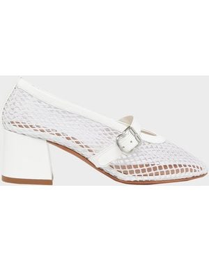 Alaïa 55Mm Fishnet Ballerina Pumps - White