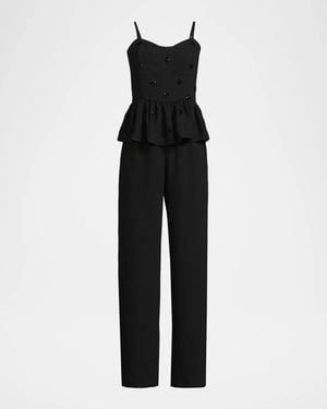 Lilly Pulitzer Luella Embellished Peplum Jumpsuit - Black