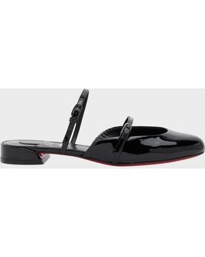 Christian Louboutin Jane Nina Patent Leather Mary Jane Mules - Black