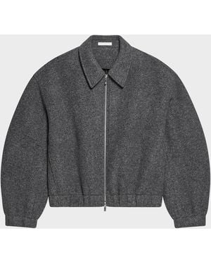Helmut Lang Apos;S Wool Bonded Full-Zip Bomber Jacket - Gray