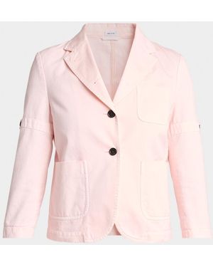 Thom Browne Single-Breasted Denim Shrunken Sport Coat - Pink