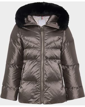 Gorski Apres-Ski Jacket With Detachable Toscana Lamb Shearling Hood Trim - Black