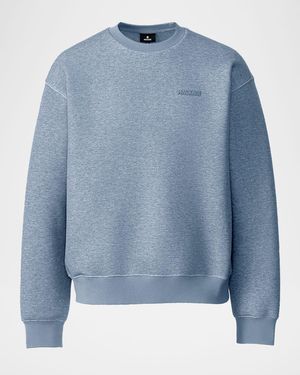Mackage Apos;S Julian Double-Face Jersey Silicone-Logo Crewneck Sweater - Blue