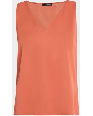 Emanuel Ungaro Aliza Sleeveless Satin Blouse - Orange