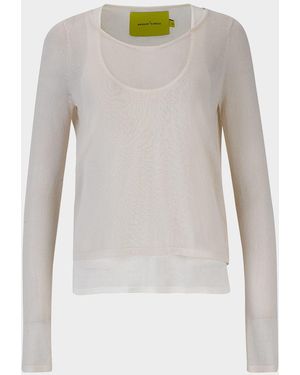 Marques & apos;Almeida Layered Wide-Neck Knit Top - White