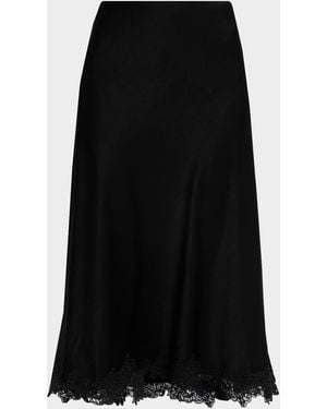 Kobi Halperin Brooks Lace-Trim Midi Skirt - Black