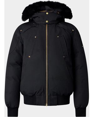 Moose Knuckles Apos;S Series Original Ballistic Fur-Lined Down Bomber Jacket - Blue