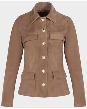 Gorski Metis Suede Single-Breasted Jacket - Brown