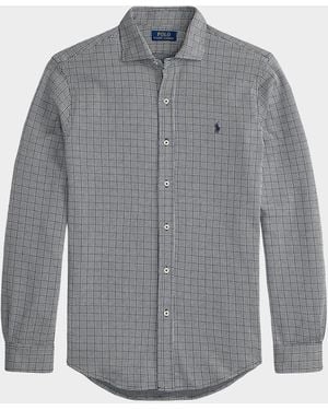 Polo Ralph Lauren Apos;S Checked Cotton Logo Sport Shirt - Gray